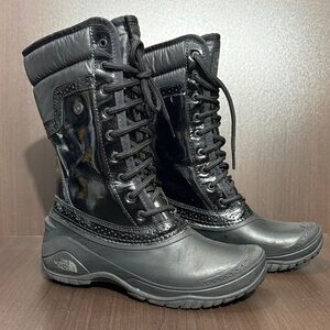 The North Face Women's Glossy Black Winter Boots
